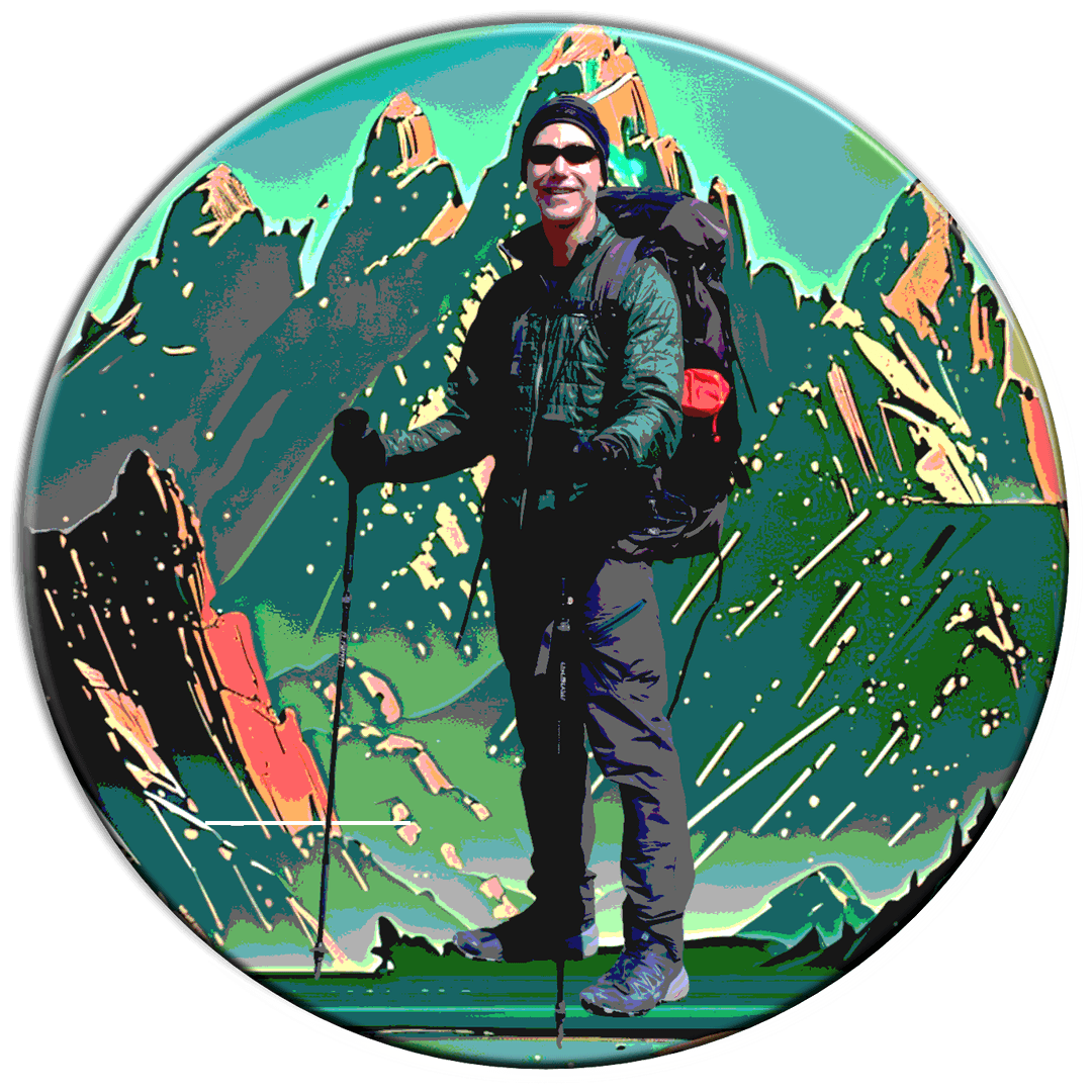 hero image of Jay backpacking in Patagonia
